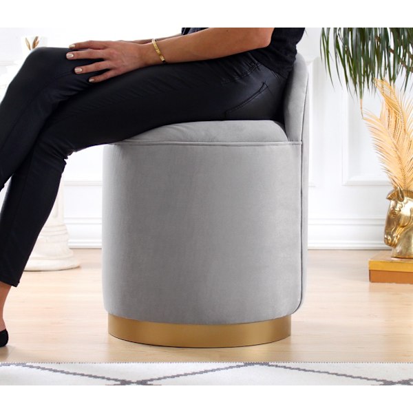 Pouffe Dover - vaaleanharmaa