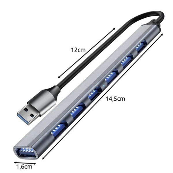 HUB USB-1 portti 3.2 + 6 porttia 2.0 Izoxis 24374