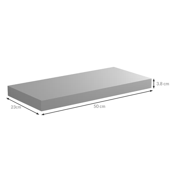 Seinähylly, harmaa MDF, 50 cm, 15 kg kapasiteetti
