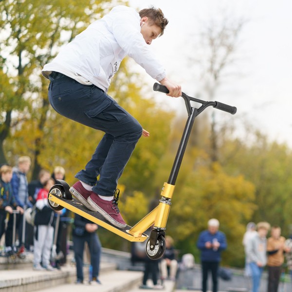 Stunt Scooter Kick Scooter Til Tricks, Med Gummigreb & Baghjulsb