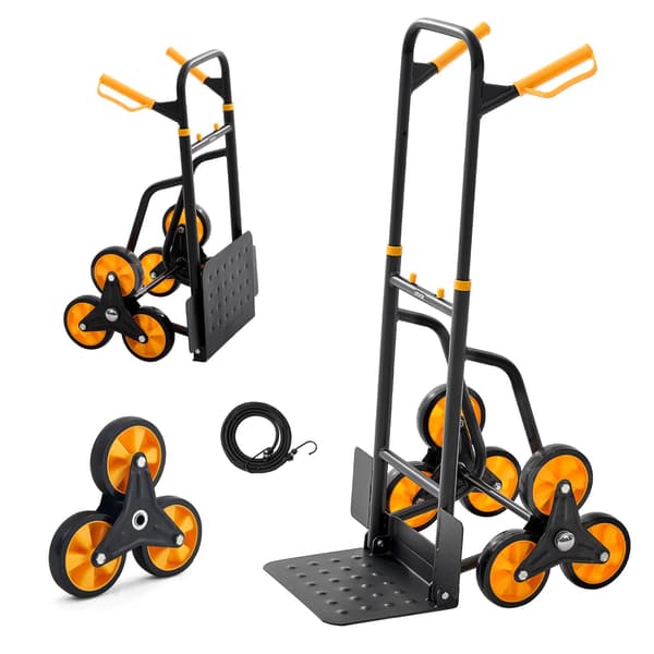 Trappevogn, 200 kg kapacitet, sammenklappelig med 6 hjul