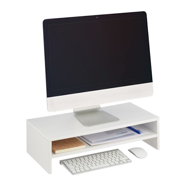 Monitorställ med extra hylla