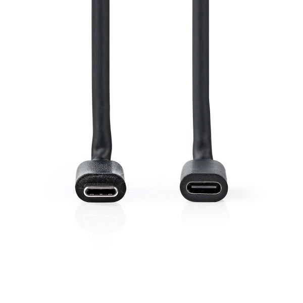 USB-kabel | USB 3.2 Gen 1 | USB-C™ Han | USB-C™ Hun | 60 W | 4K@60Hz | 5 Gbps | Nikkelplateret | 1.00 m | Runde | PVC | Sort | Label