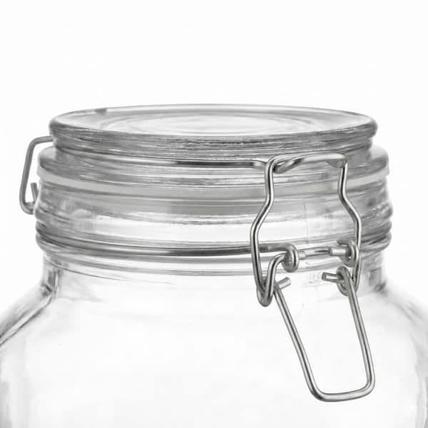 Set med 2 stora konserveringsburkar i glas med lock, 3 l