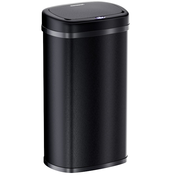Sensor affaldsbeholder rustfrit stål sort 50L