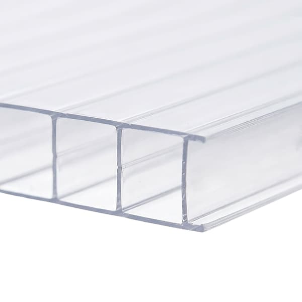 Kirkkaat polykarbonaattimoniseinäiset levyt, 6 mm, 10 kpl