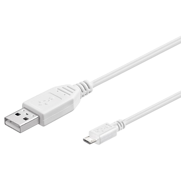 Goobay USB 2.0 kabel, mikro-USB til USB-A, 1,8m, hvid