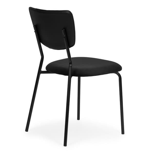 Matstolar i sammet, set om 4, svarta – ergonomiska, slitstarka