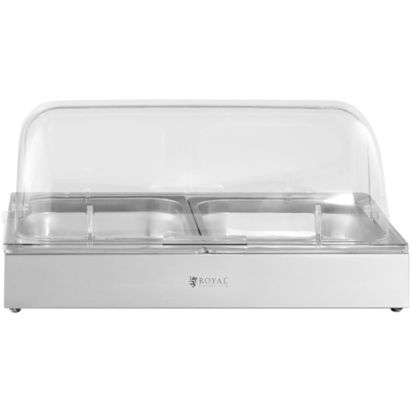 Aamiaisbuffet vitriini, jossa rolltop kansi 2x GN 1/2 2x 4 l