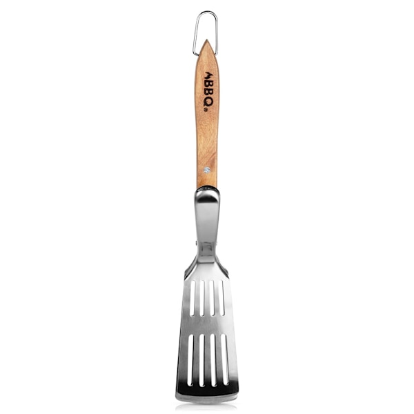 Grillspatel og tang 2i1 stål 40 cm