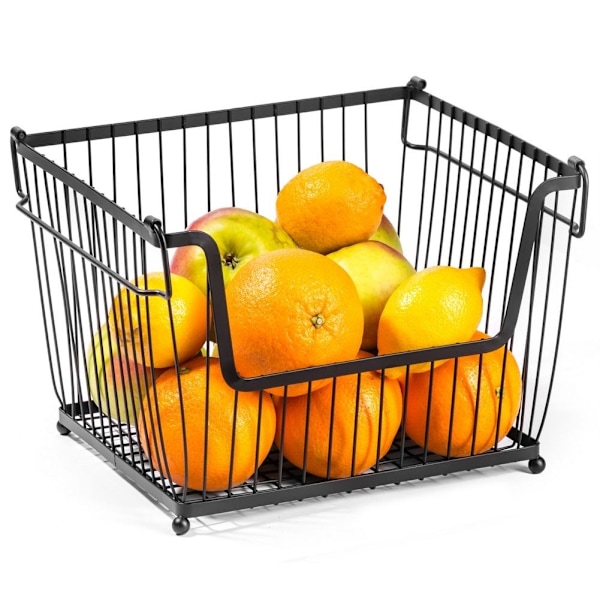 Black Metal Basket: Säilytä hedelmiä ja vihanneksia käytännössä