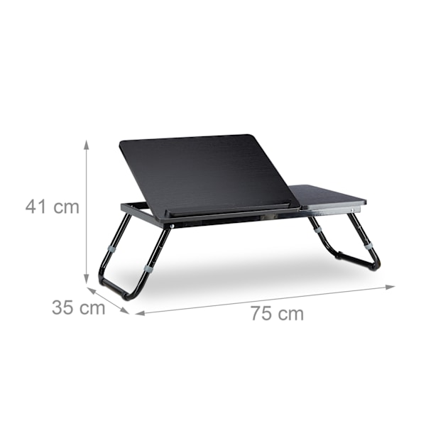 Laptop bord til sengen sort