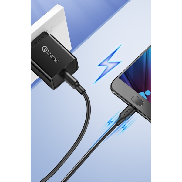 USB - mikro USB-kabel 2A 1m svart