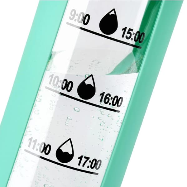 Glasvattenflaska med mintgrönt silikonfodral, 1L