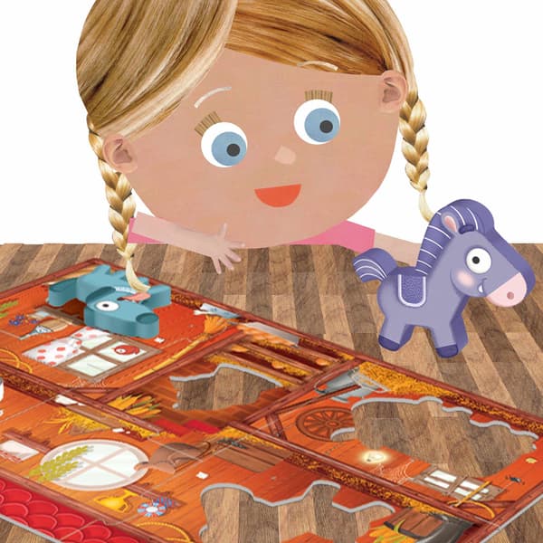 Montessori Bondgårdspussel för Småbarn – 5 Trädjur