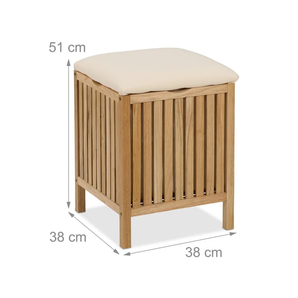 Laundry Hamper -jakkara pehmusteella, pähkinäpuuta