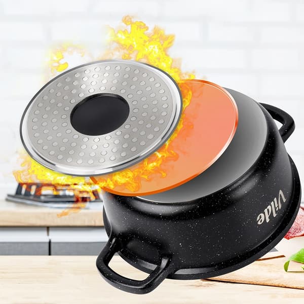 Granitgryta med glaslock, 16 cm, 1,2 l kapacitet