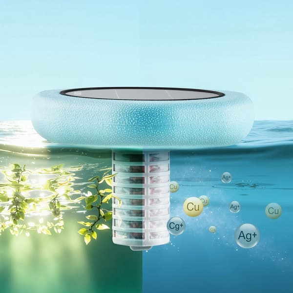 Solcellebassinionisator, kobberanode, op til 45.000 gallon