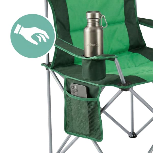 Hopfällbar campingstol – Hög rygg, stoppad sits, bärväska
