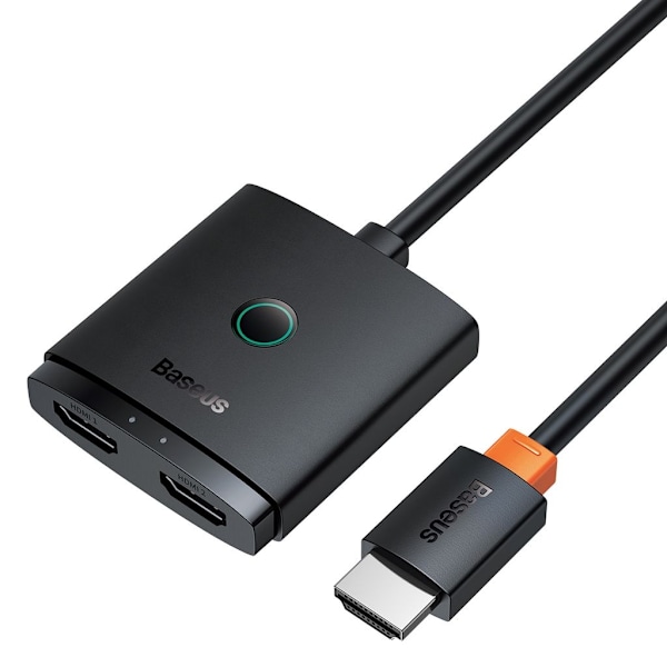 Baseus AirJoy 2-i-1 HDMI-adapter, 1m kabel - Svart