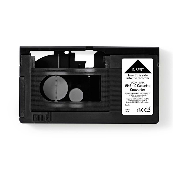 VHS Converter | Konvertering: VHS-C til VHS | Plug and play | Sort