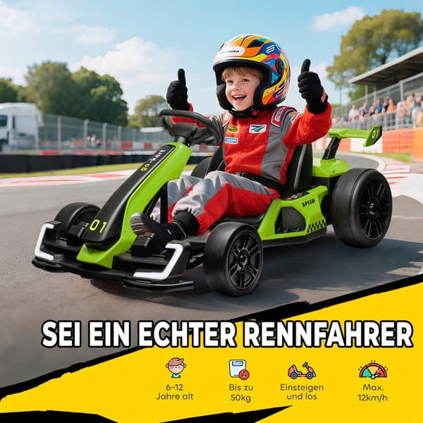 Elektrisk gokart til børn, 24V, drifttilstand, justerbart sæde