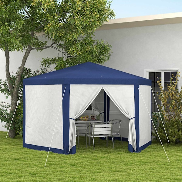 Gazebo 4x3m hexagonalt vattenavvisande stabil vintertät paviljong med myggnät Partytält Trädgårdstält med 6 sidopaneler Trädgårdspaviljong för camping
