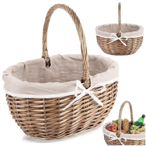 Flettet picnickurv 40x31x40 cm