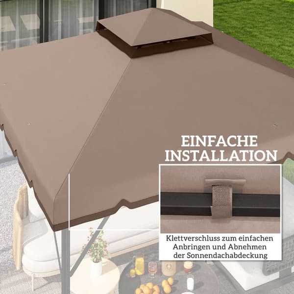 Udskiftningsbaldakin til 3x3m pavillon, UPF 30+ polyester