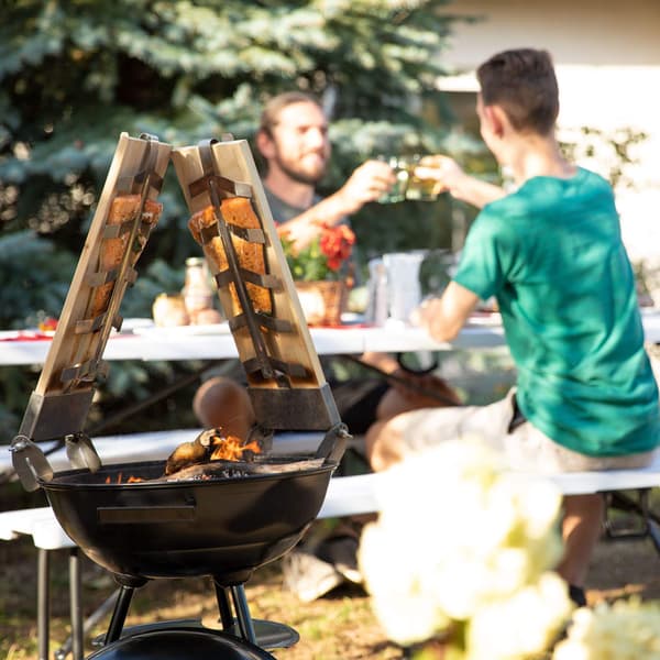 Grillplanka helgrillad laxsida set om 2