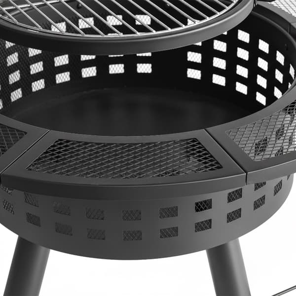 Eldskål med 360 graders vridbar grill och eldstad