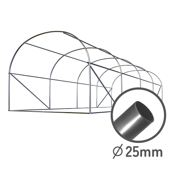 Havetunnel 2,5 x 4 m (10 m2) pink Plonos