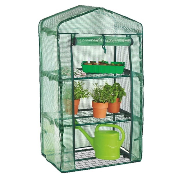 Puutarhakasvihuone kolmella hyllyllä 69x49x125 5245