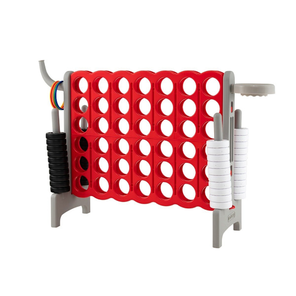 Stort 4-i-rad Jumbo 4-i-rad-set 84 x 33 x 79 cm röd + grå