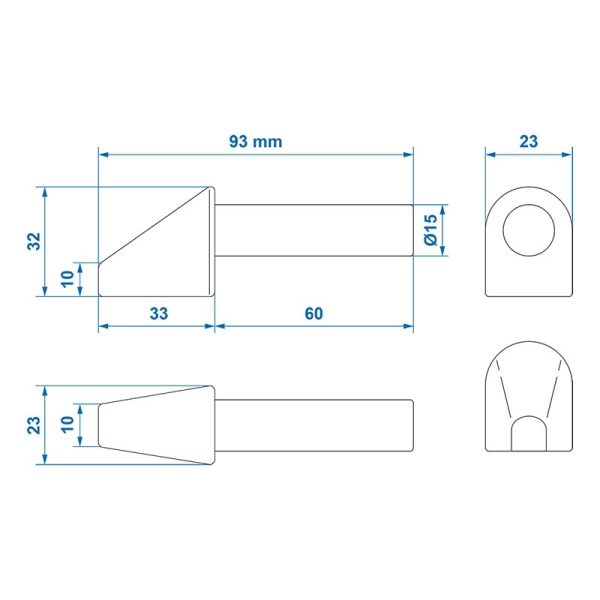 Hitsattava saranatolppa 50 mm perävaunun saranalle läpipainopakk