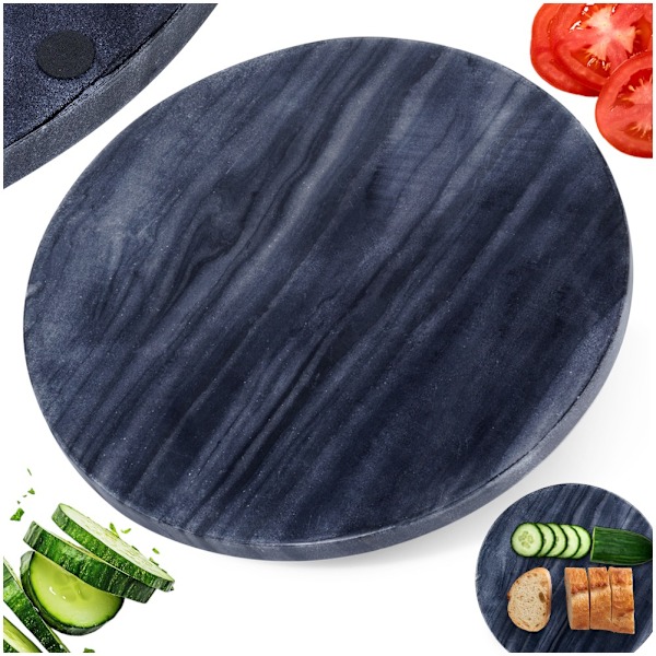 Marmor skære- og serveringsbræt 28 cm