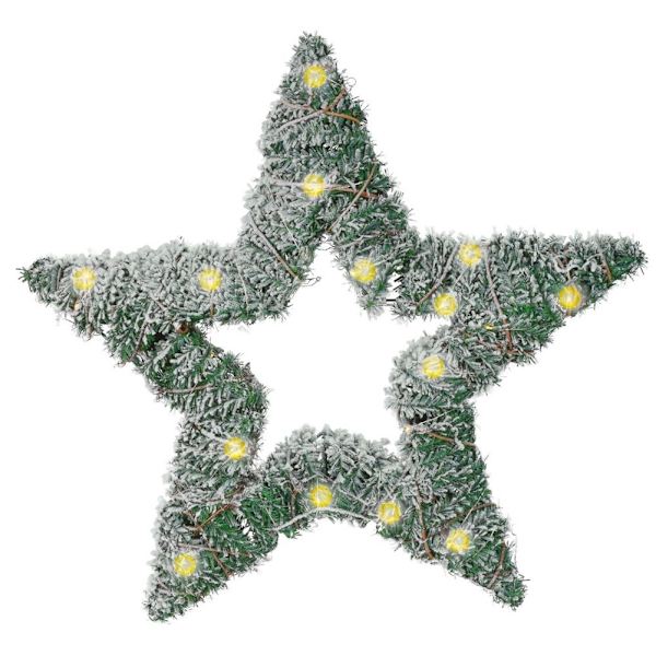 Julstjärna med 40 LED-lampor och snöeffekt