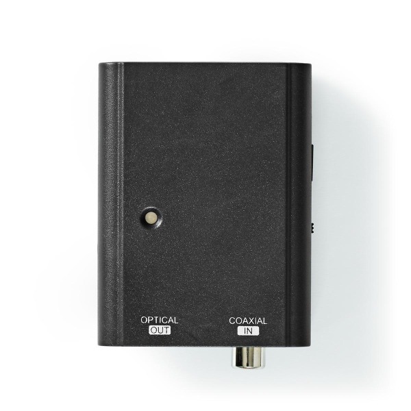 Digital Audio Converter | 1-vejs | Tilslutninger indgang: 1x S/PDIF | Tilslutninger udgang: TosLink Hun | Manual | Sort