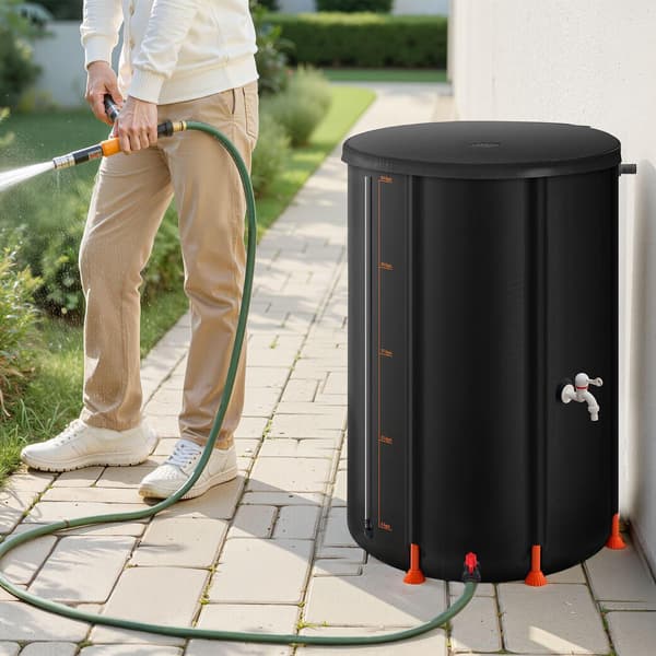 Hopfällbar regntunna 250 liter, 500D PVC, tappsats