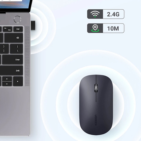 Handy trådløs mus til en USB-computer, grå