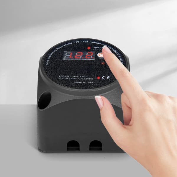 Dubbel batteriisolator 12V 140A VSR-relä med LCD