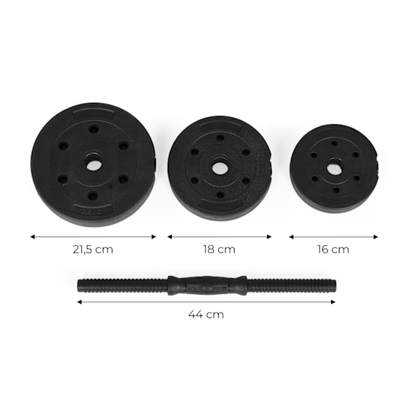 Säädettävät käsipainot 2x10 kg harjoitussetti 20 kg