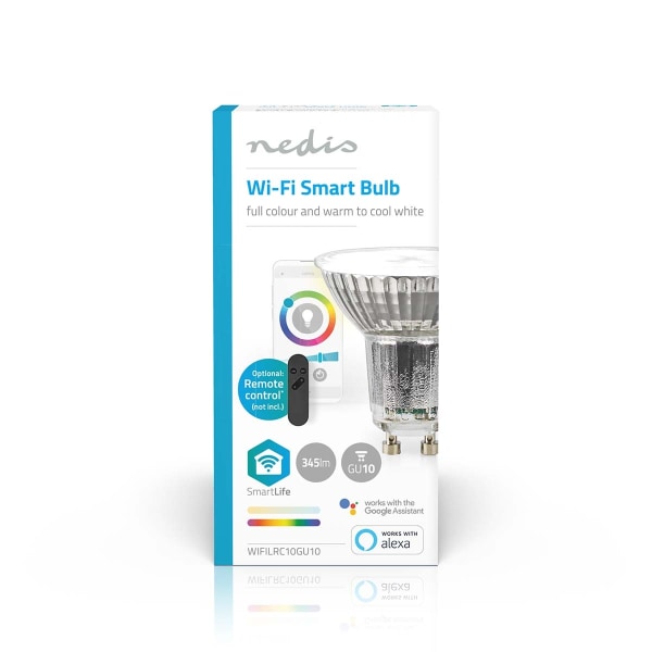 SmartLife LED Spot | Wi-Fi | GU10 | 345 lm | 4.9 W | Lämpimästä kylmään valkoiseen / RGB | 2700 - 6500 K | Energialuokka: G | Android™ / IOS | PAR16 |