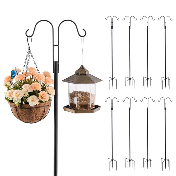 Shepherd Hooks, 8-pack 60-tums fågelmatarstång med dubbla armar