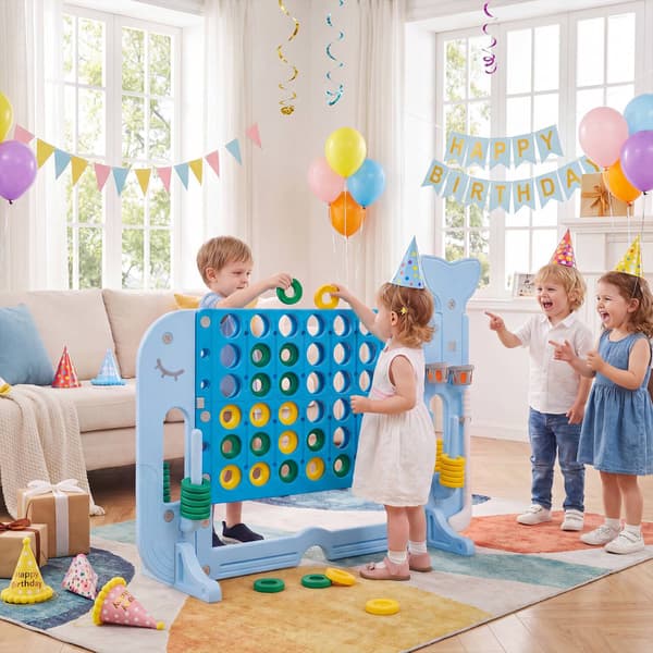 Jätte 4-i-1 Connect-spelset med ringkastning, blå