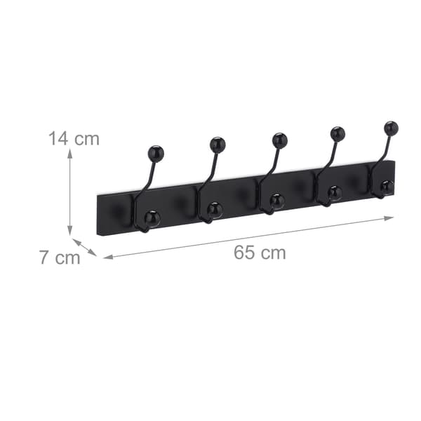 Sort bøjle med 5 kroge