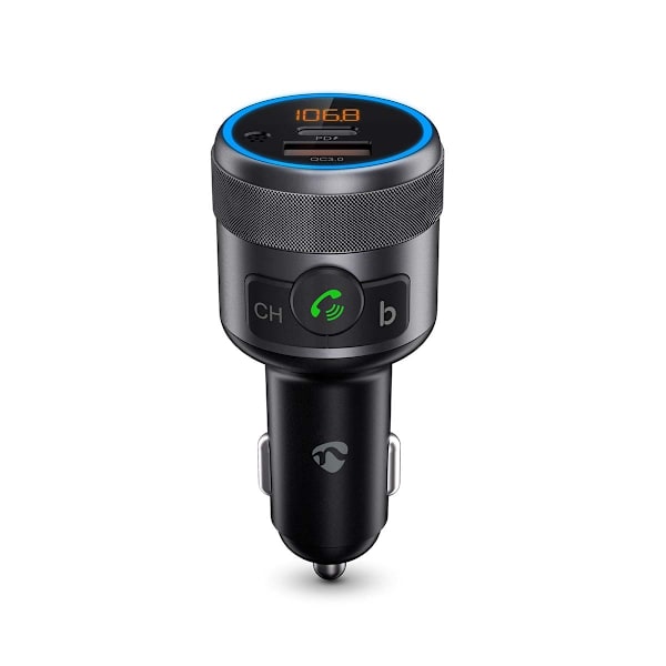 FM-lähetin Autoon | Kiinteä | Hands free - puhelut | 1 " | Amber -näyttö | Bluetooth® | PD 18 W / PD 24 W | Pikalataus | Bassokorostus | Google Assist