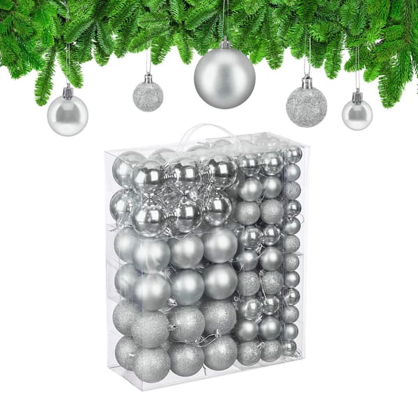 Julgranskulor set, matt/blank/glitterfinish