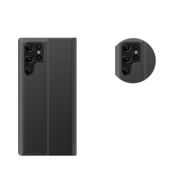 Kotelon kansi Samsung S24 Ultralle magneettiläpällä Uusi Sleep View Case musta