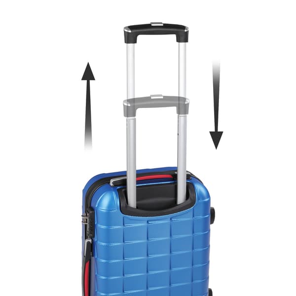 Hård kuffert, blå, 40L, 360 spinnerhjul